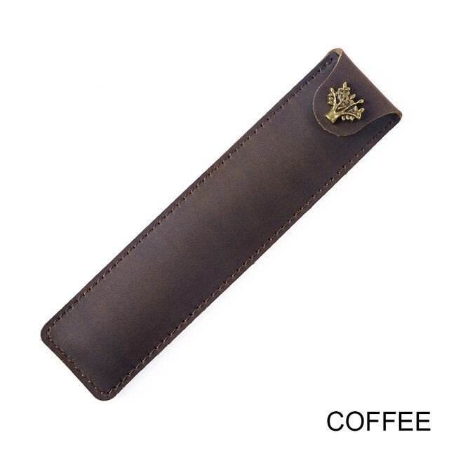 Кожаный чехол для одной ручки с клапаном на кнопке с деревцем Кожаный чехол для одной ручки с клапаном на кнопке с деревцем