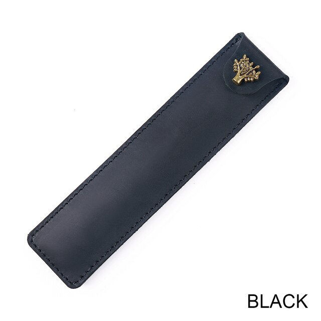 Кожаный чехол для одной ручки с клапаном на кнопке с деревцем