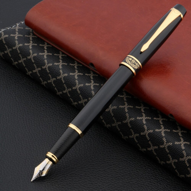 Перьевая ручка Hero 7032/1501 Черная в металлическом корпусе