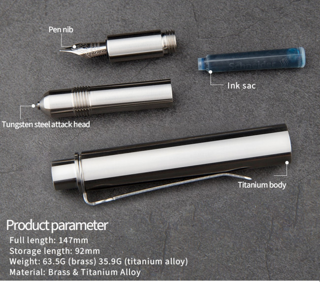 Перова ручка Warhero Pocket Tactical Pen Титан Багатофункціональна Перова ручка Warhero Pocket Tactical Pen Титан Багатофункціональна