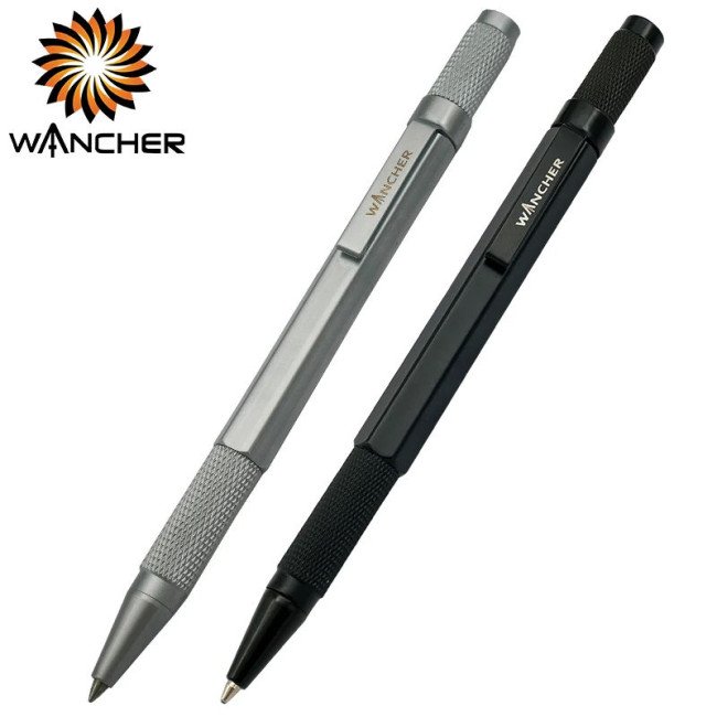 WANCHER Ballpoint Pen Hexagon Brass Rotary