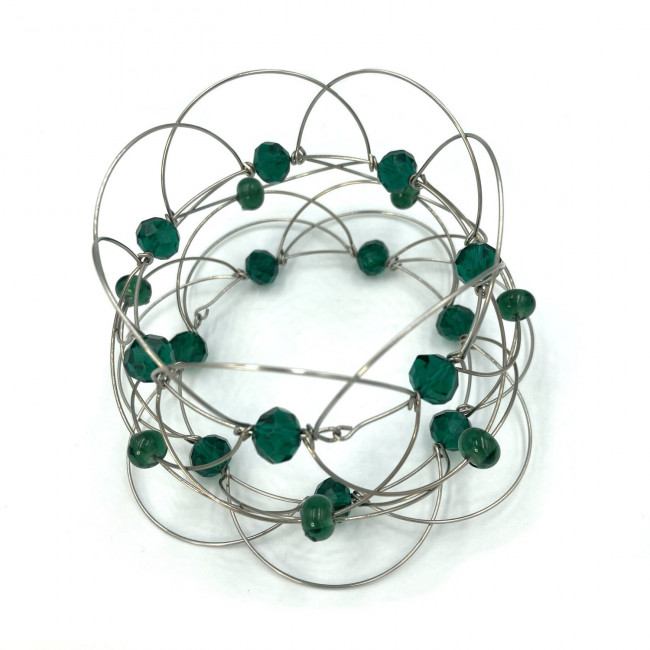 Развивающая антистресс игрушка «МЕТАМОРФОЗА 5 в 1» хрустальная бусина, изумрудная