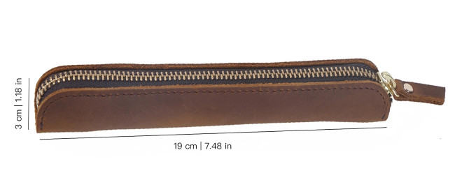 Кожаный чехол-сумка на молнии для одной ручки