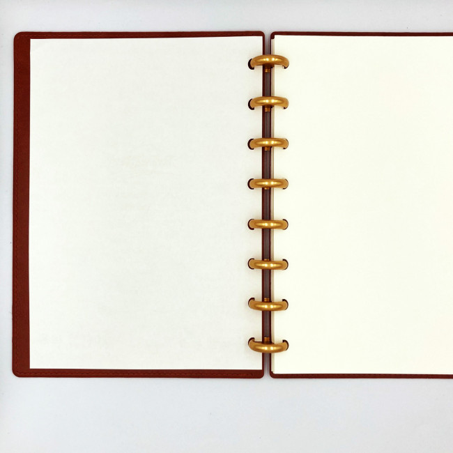Блокнот на кольцах CCK Premium Коричневый с золотыми кольцами