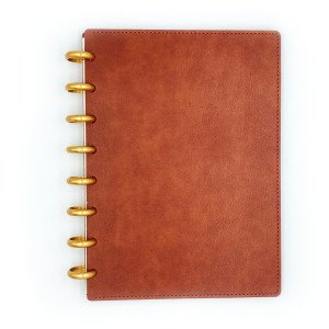 Блокнот на кольцах CCK Premium Коричневый с золотыми кольцами
