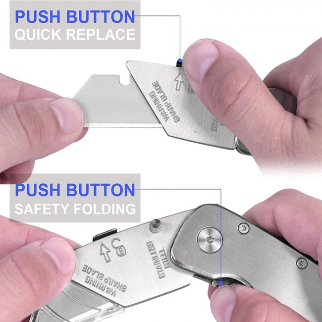 Цельнометаллический рабочий нож, складной