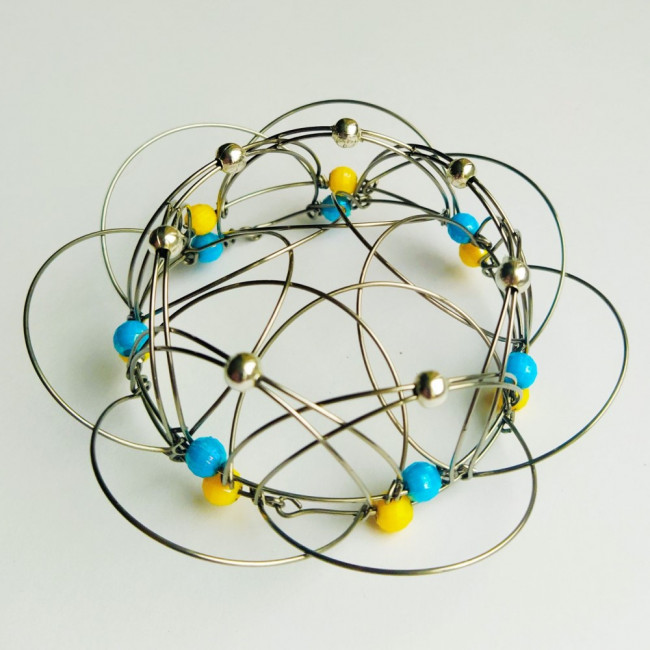 Развивающая антистресс игрушка «МЕТАМОРФОЗА 5 в 1» пластик сине-желтая