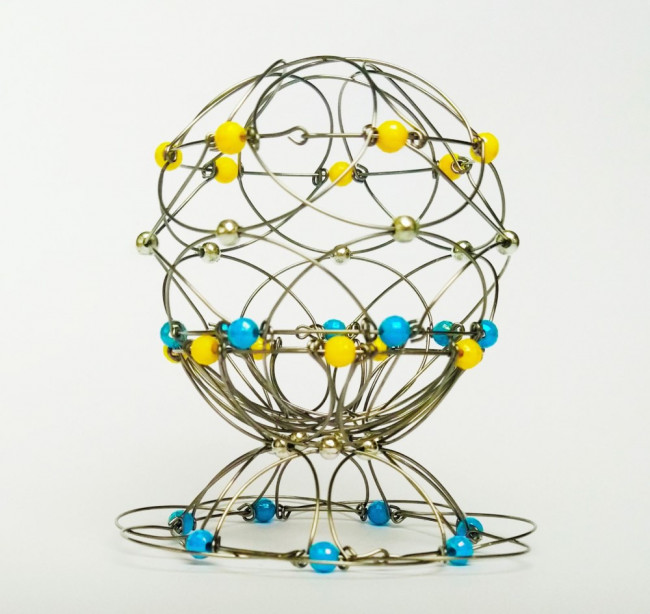 Развивающая антистресс игрушка «МЕТАМОРФОЗА 5 в 1» пластик сине-желтая