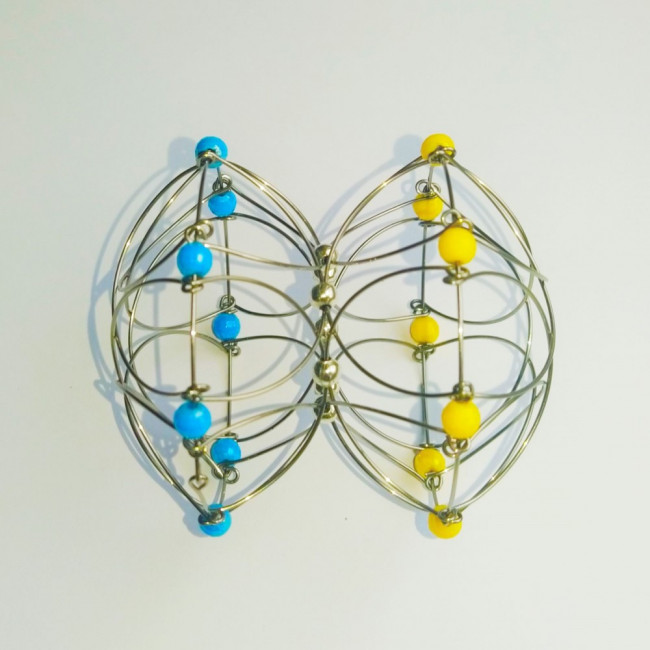 Развивающая антистресс игрушка «МЕТАМОРФОЗА 5 в 1» пластик сине-желтая