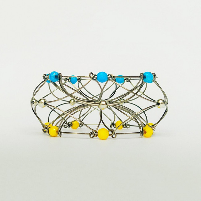 Развивающая антистресс игрушка «МЕТАМОРФОЗА 5 в 1» пластик сине-желтая