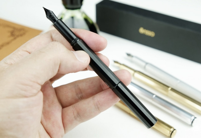 Перьевая ручка Ensso XS В алюминиевом корпусе Минималистичная карманная Черная