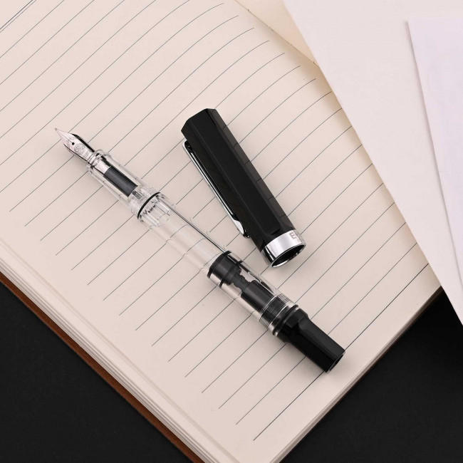 Перова ручка TWSBI Eco Fountain Pen Чорна демонстратор із вбудованою поршневою заправкою