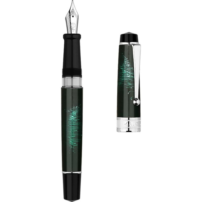 Перьевая ручка с поршневой заправкой Moonman T5 Green Fireworks