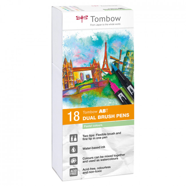 Набор маркеров Tombow ABT Dual Brush Pen Set 18шт