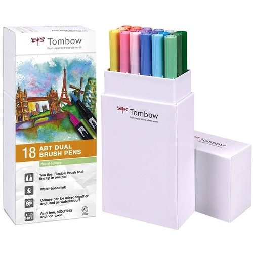 Набор маркеров Tombow ABT Dual Brush Pen Set 18шт Набор маркеров Tombow ABT Dual Brush Pen Set 18шт