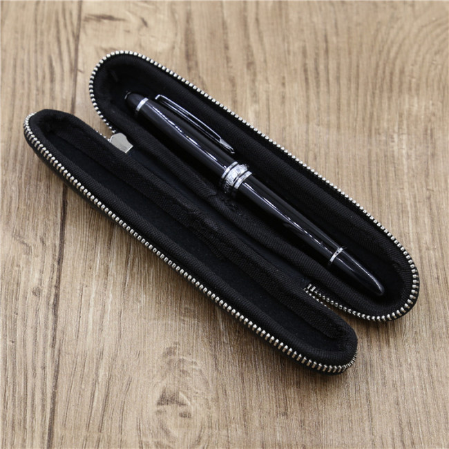 Кожаный чехол на молнии для одной ручки